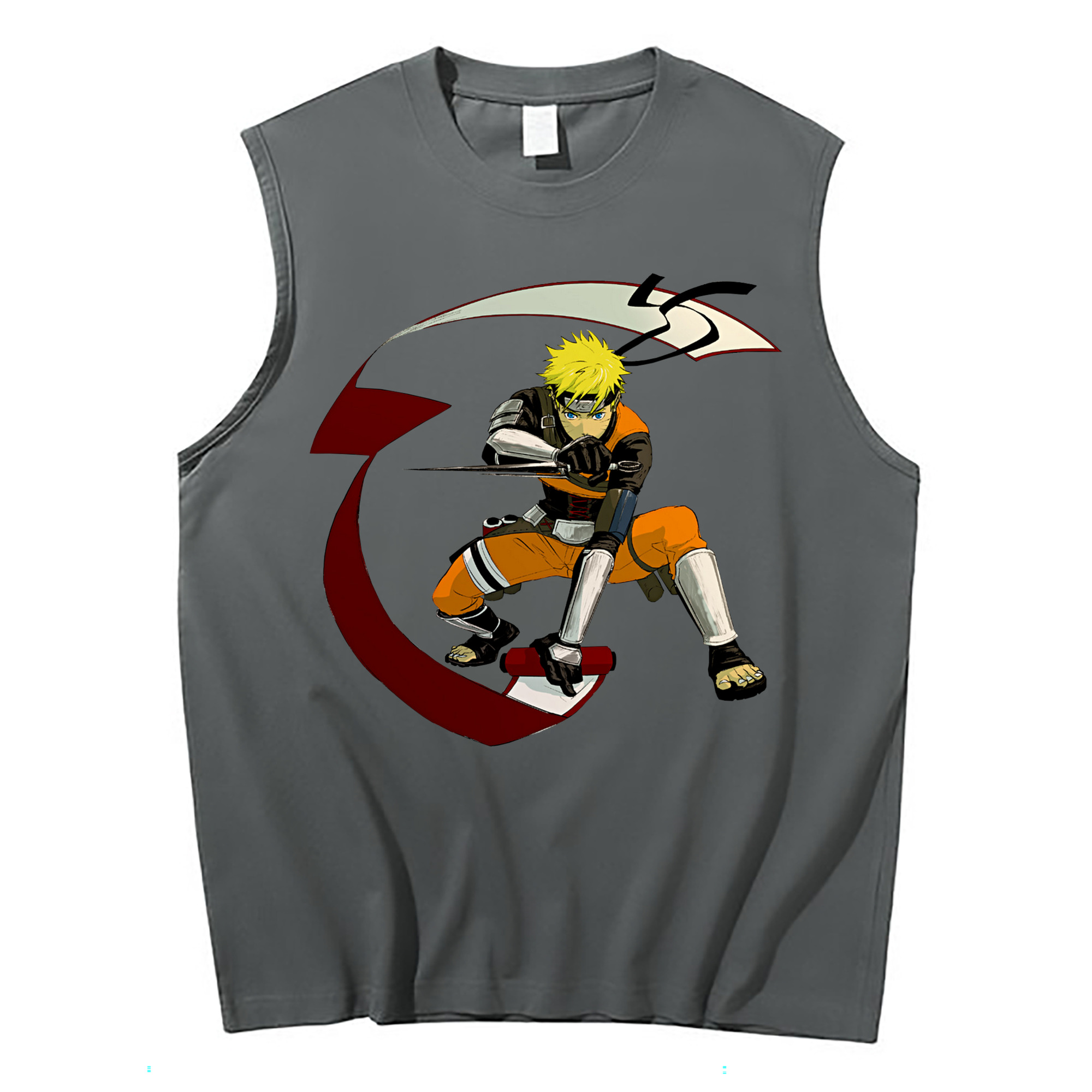 （画像用） NARUTO -ナルト- うずまき ナルト Uzumaki Naruto コットン100％タンクトップ（フロントプリント）